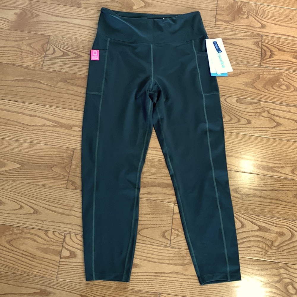 Marika Deep Teal High-Rise Capri Leggings
